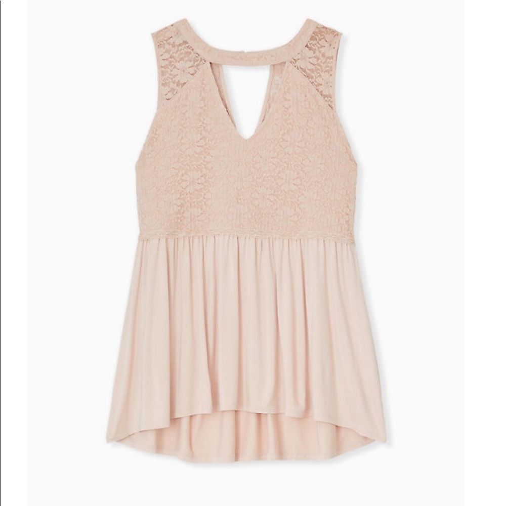 NWT Torrid Pink Lace Babydoll Top